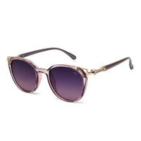 Vortex | Transparent Purple Medium Full Rim Round Sunglasses for Women [UV-protected]