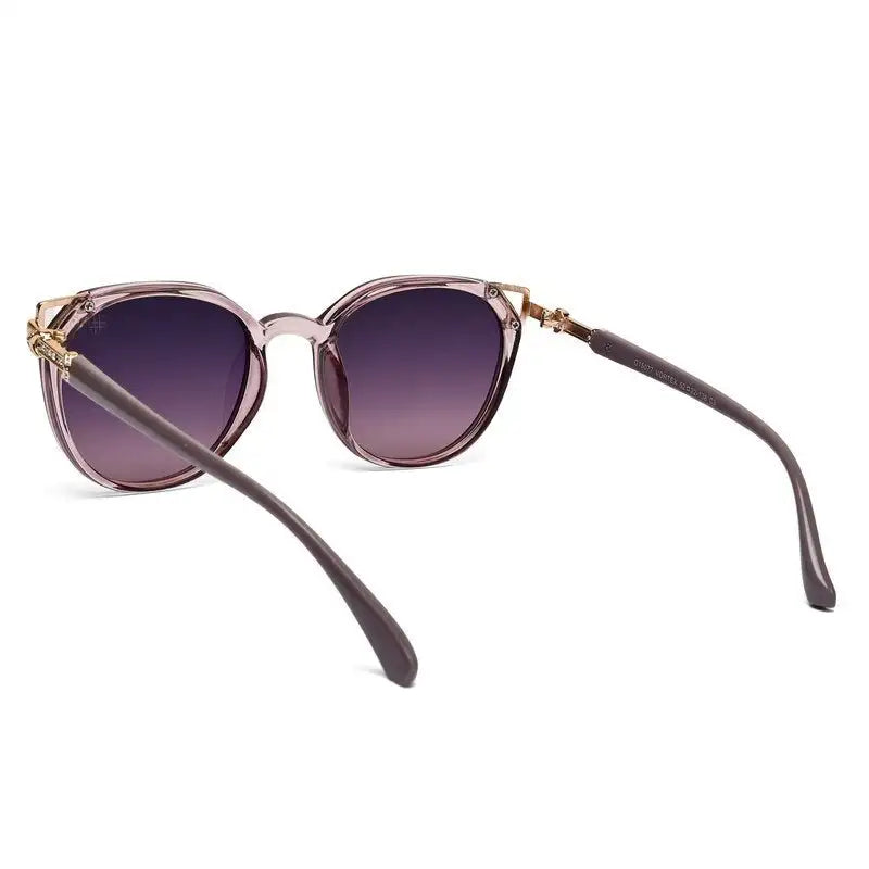 Vortex | Transparent Purple Medium Full Rim Round Sunglasses for Women [UV-protected]