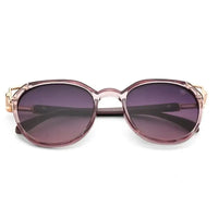 Vortex | Transparent Purple Medium Full Rim Round Sunglasses for Women [UV-protected]