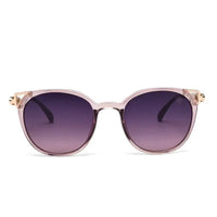 Vortex | Transparent Purple Medium Full Rim Round Sunglasses for Women [UV-protected]