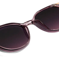 Vortex | Transparent Purple Medium Full Rim Round Sunglasses for Women [UV-protected]