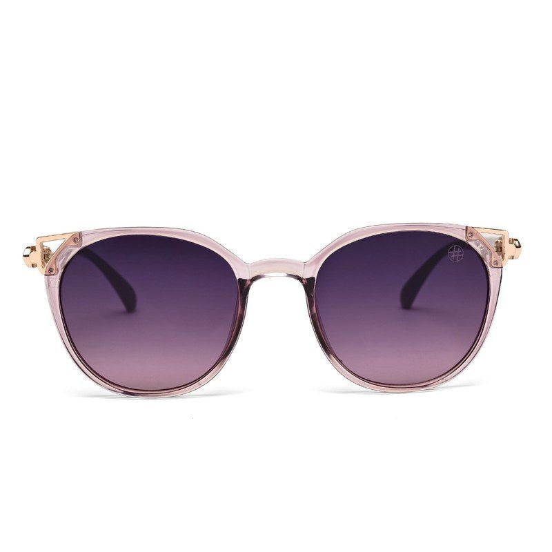 Vortex Transparent Purple Medium Full Rim Round Sunglasses for Women — Hashtag Eyewears