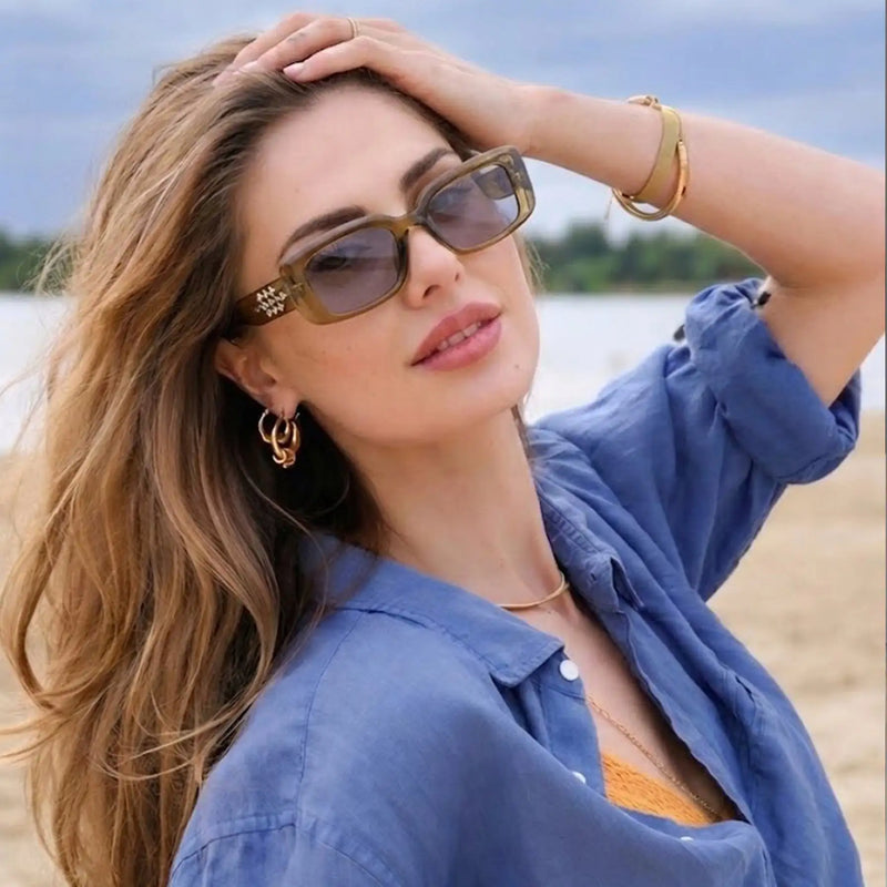 Vynor | Transparent-Green Medium Full Rim Square Sunglasses for Men & Women [UV-protected] HASHTAG X WHITECHERRY