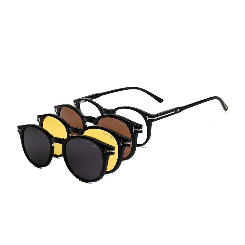 Xalora Black Small Full Rim Oval Clip-on for Men & Women — Hashtag Eyewears