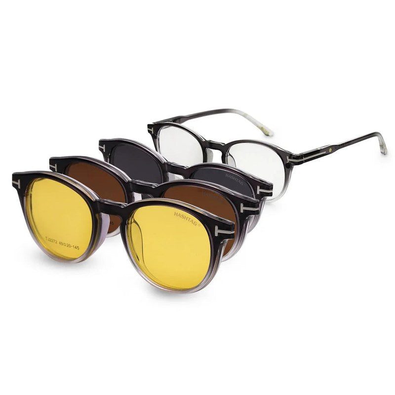 Xalora Gradient Black Small Full Rim Oval Clip-on for Men & Women — Hashtag Eyewears