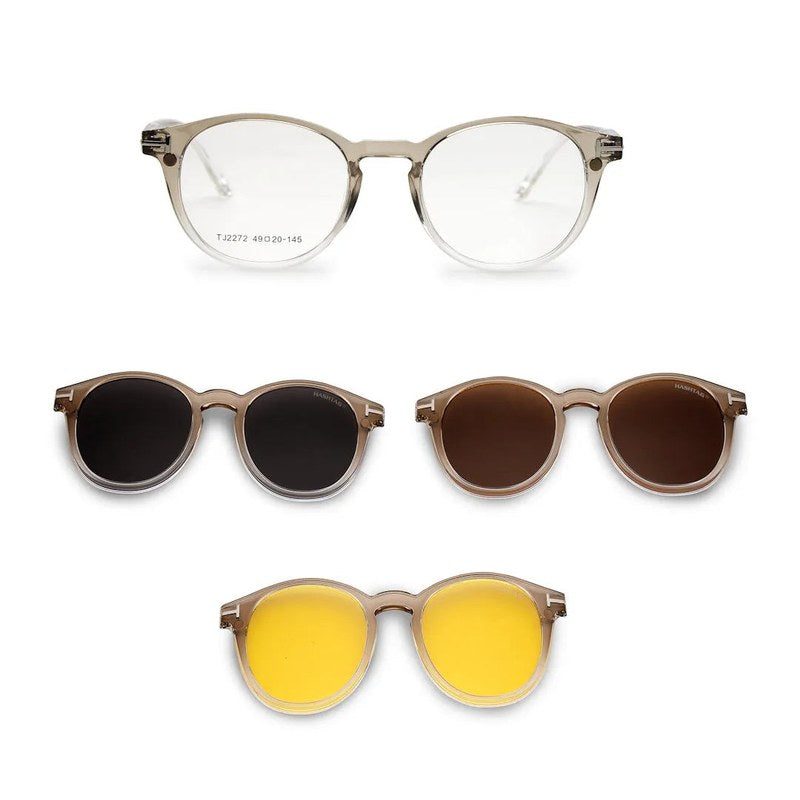 Xalora Gradient Brown Small Full Rim Oval Clip-on for Men & Women — Hashtag Eyewears