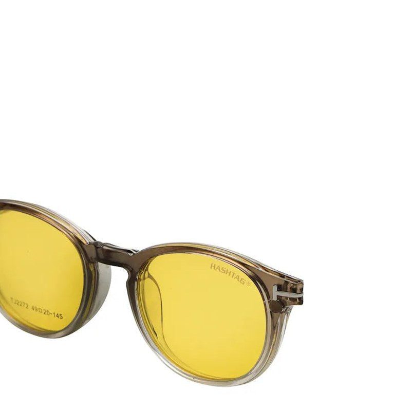 Xalora Gradient Brown Small Full Rim Oval Clip-on for Men & Women — Hashtag Eyewears
