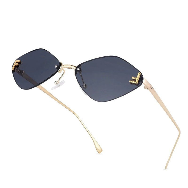 Xelora Black Small Rim Less Diamond Sunglasses for Women — Hashtag Eyewears