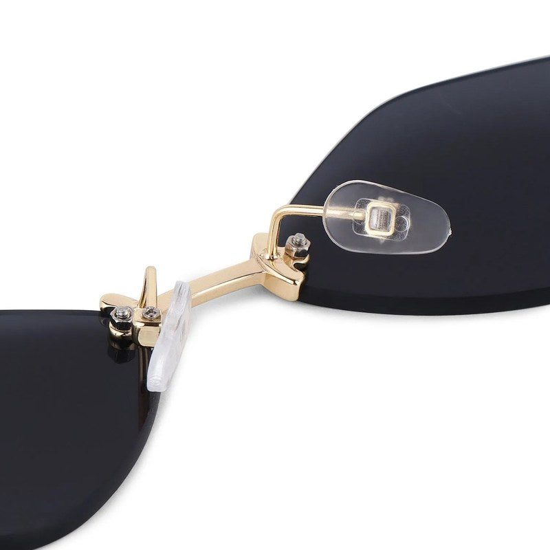 Xelora Black Small Rim Less Diamond Sunglasses for Women — Hashtag Eyewears
