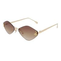 Xelora Gradient Yellow Small Rim Less Diamond Sunglasses for Women — Hashtag Eyewears