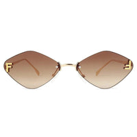 Xelora Gradient Yellow Small Rim Less Diamond Sunglasses for Women — Hashtag Eyewears