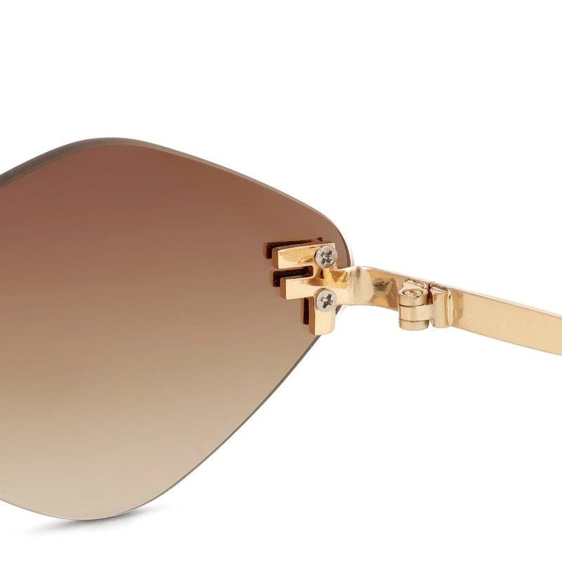 Xelora Gradient Yellow Small Rim Less Diamond Sunglasses for Women — Hashtag Eyewears