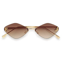 Xelora Gradient Yellow Small Rim Less Diamond Sunglasses for Women — Hashtag Eyewears