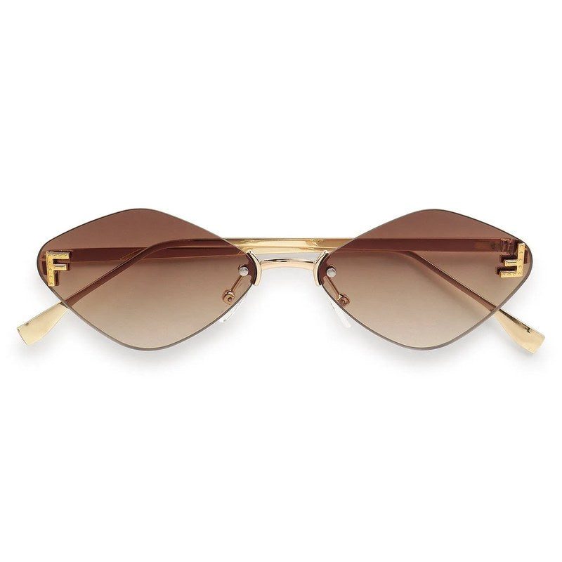 Xelora Gradient Yellow Small Rim Less Diamond Sunglasses for Women — Hashtag Eyewears