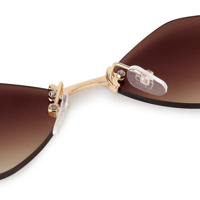 Xelora Gradient Yellow Small Rim Less Diamond Sunglasses for Women — Hashtag Eyewears