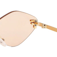 Xelora Light Yellow Small Rim Less Diamond Sunglasses for Women — Hashtag Eyewears