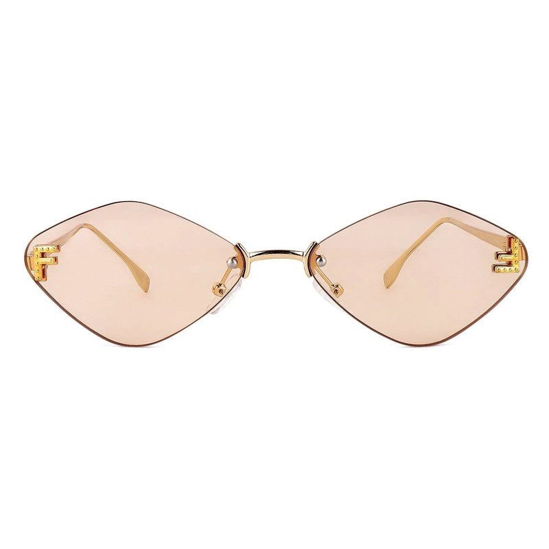Xelora Light Yellow Small Rim Less Diamond Sunglasses for Women — Hashtag Eyewears