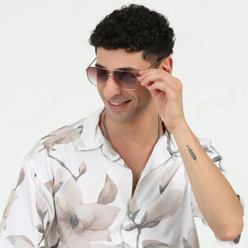 Xylar Gradient Brown Medium Full Rim Square Sunglasses for Men & Women — Hashtag Eyewears