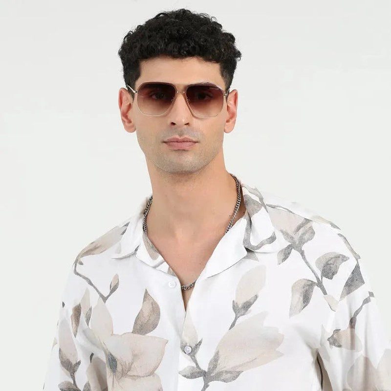 Xylar Gradient Brown Medium Full Rim Square Sunglasses for Men & Women — Hashtag Eyewears
