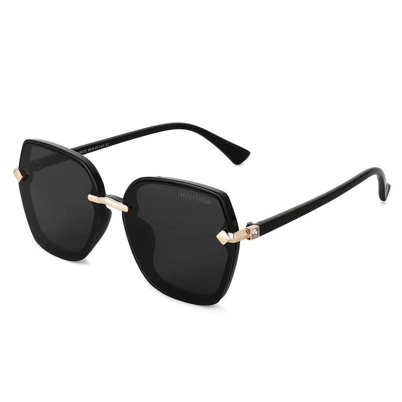 Xyrion Black Large Full Rim Butterfly Sunglasses for Men & Women — Hashtag Eyewears