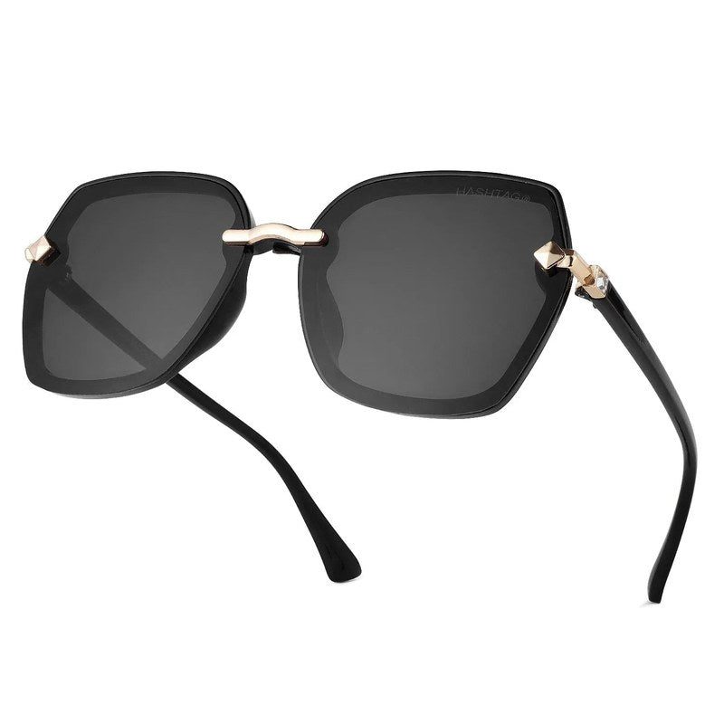 Xyrion | Black Large Full Rim Butterfly Sunglasses for Women [UV-protected]