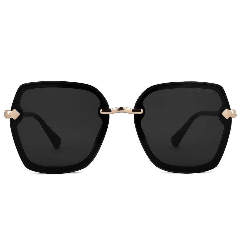 Xyrion Black Large Full Rim Butterfly Sunglasses for Men & Women — Hashtag Eyewears