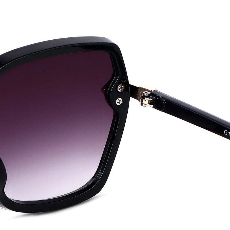 Xyrion | Gradient Black Large Full Rim Butterfly Sunglasses for Women [UV-protected]