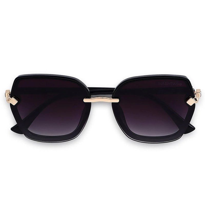 Xyrion | Gradient Black Large Full Rim Butterfly Sunglasses for Women [UV-protected]