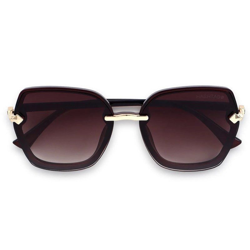 Xyrion Gradient Brown Large Full Rim Butterfly Sunglasses for Men & Women — Hashtag Eyewears