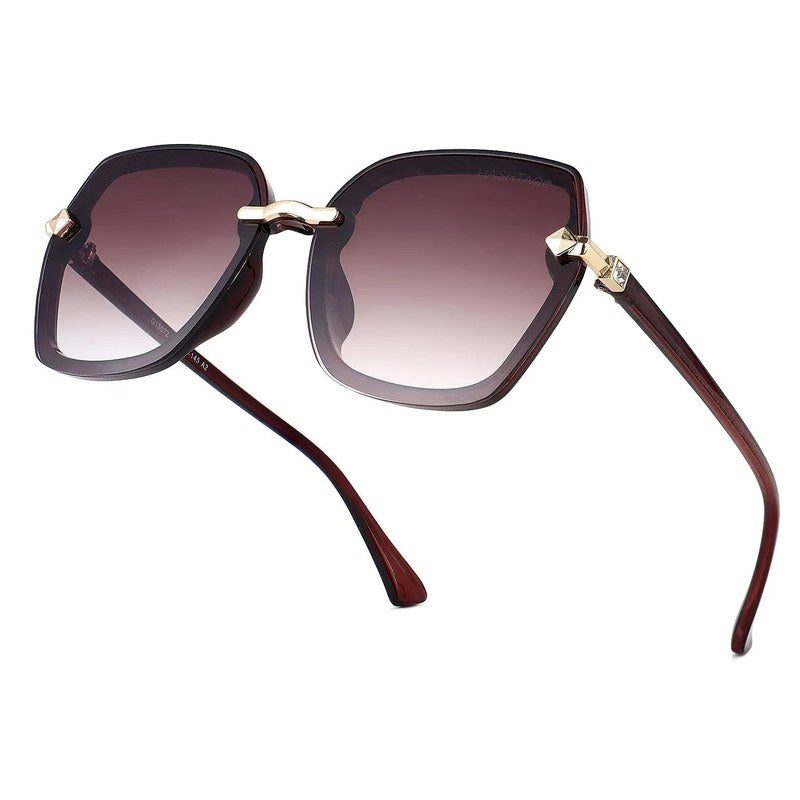 Xyrion Gradient Brown Large Full Rim Butterfly Sunglasses for Men & Women — Hashtag Eyewears