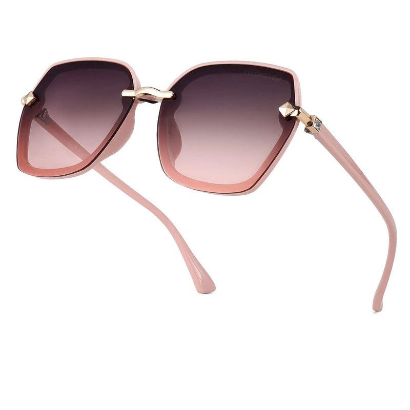 Xyrion | Gradient Brown & Pink Large Full Rim Butterfly Sunglasses for Women [UV-protected]
