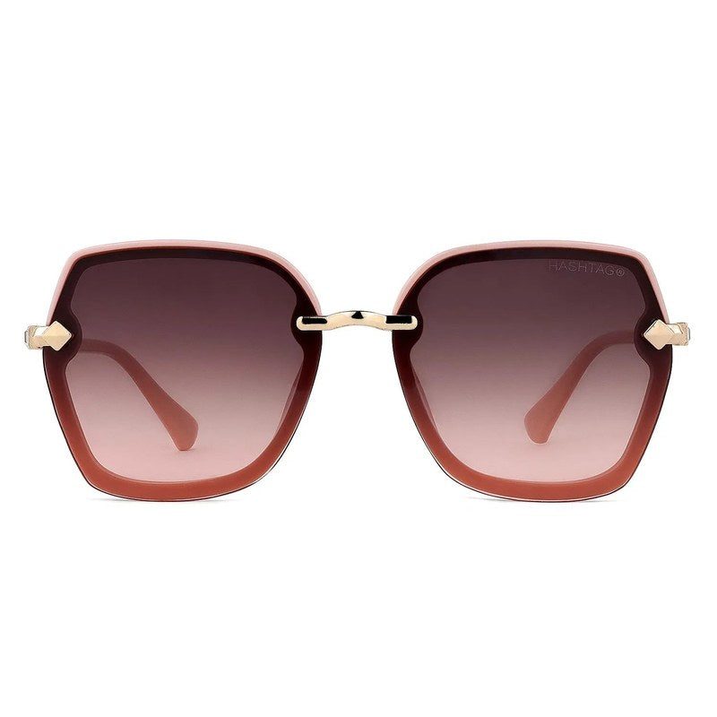 Xyrion Gradient Brown & Pink Large Full Rim Butterfly Sunglasses for Men & Women — Hashtag Eyewears