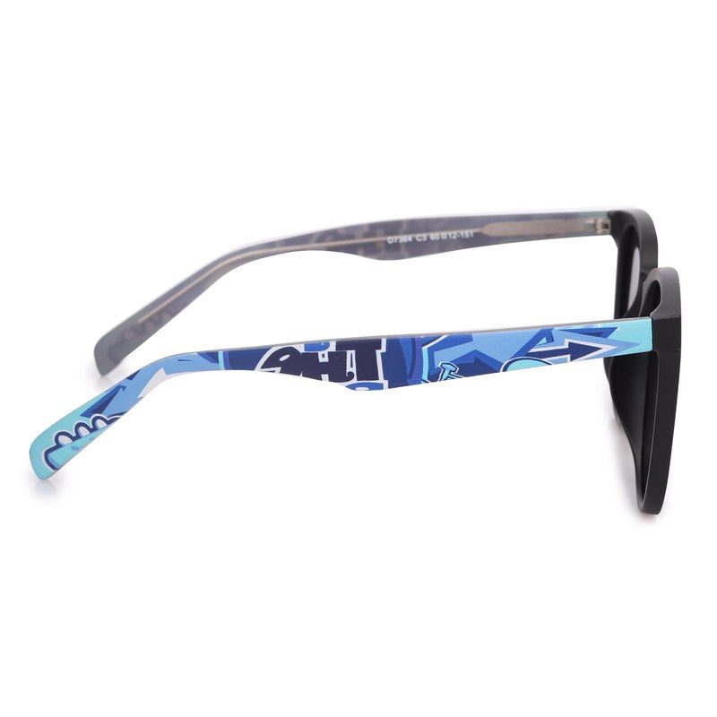 Ylora Mate Black Medium Full Rim Wayfarer Sunglasses for Men & Women HASHTAG X VOSNO — Hashtag Eyewears