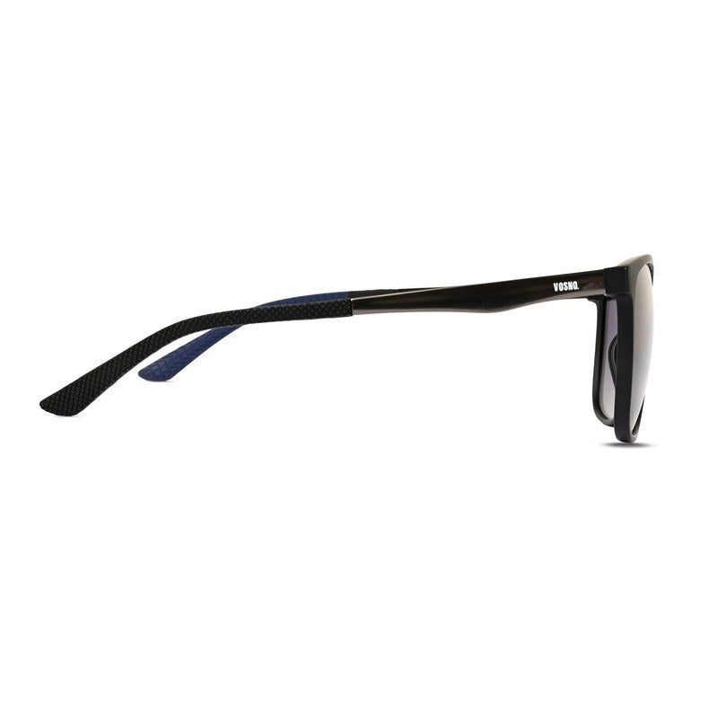 Zelora Mate Black & Grey Large Full Rim Wayfarer Sunglasses for Men & Women HASHTAG X VOSNO — Hashtag Eyewears