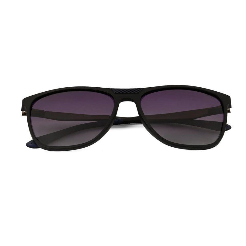 Zelora Mate Black & Grey Large Full Rim Wayfarer Sunglasses for Men & Women HASHTAG X VOSNO — Hashtag Eyewears