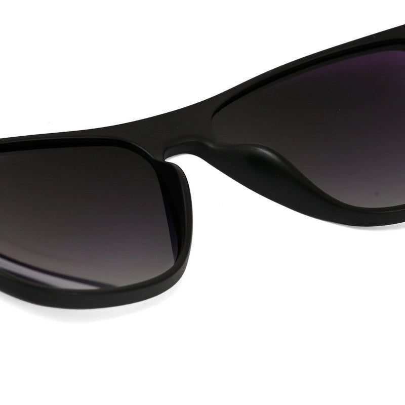 Zelora Mate Black & Grey Large Full Rim Wayfarer Sunglasses for Men & Women HASHTAG X VOSNO — Hashtag Eyewears