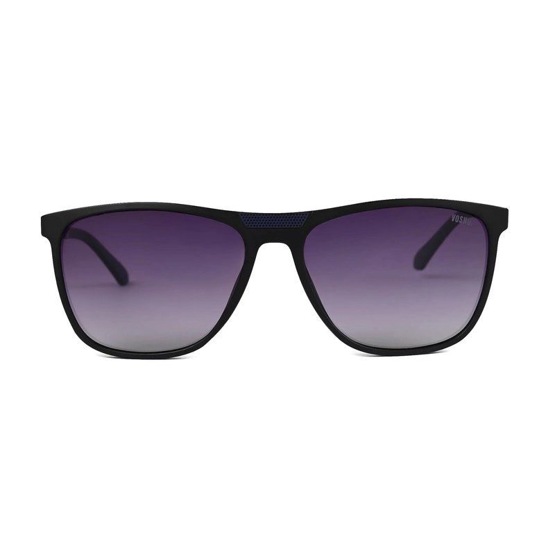 Zelora Mate Black & Grey Large Full Rim Wayfarer Sunglasses for Men & Women HASHTAG X VOSNO — Hashtag Eyewears