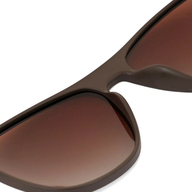Zelora Mate Brown & Grey Large Full Rim Wayarer Sunglasses for Men & Women HASHTAG X VOSNO — Hashtag Eyewears