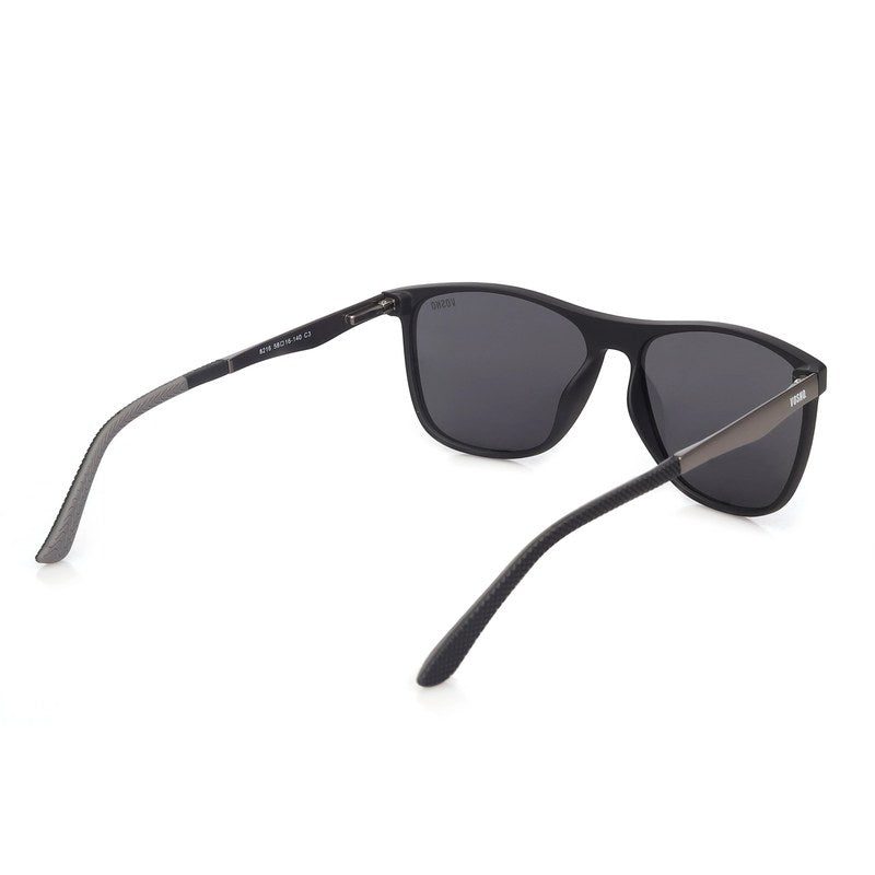 Zelora Mate Grey & Black Large Full Rim Wayfarer Sunglasses for Men & Women HASHTAG X VOSNO — Hashtag Eyewears