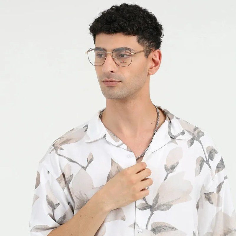 Zenith Gold and Black Medium Full Rim Hexagonal Clip-on for Men & Women — Hashtag Eyewears