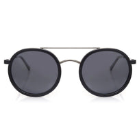 Zeyra Black & Silver Medium Full Rim Round Sunglasses for Men & Women HASHTAG X VOSNO — Hashtag Eyewears
