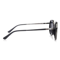 Zeyra | Black & Silver Medium Full Rim Round Sunglasses for Men & Women [Polarized] HASHTAG X VOSNO