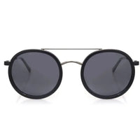 Zeyra | Black & Silver Medium Full Rim Round Sunglasses for Men & Women [Polarized] HASHTAG X VOSNO