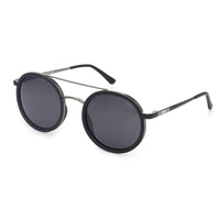 Zeyra Mate Black & Silver Medium Full Rim Round Sunglasses for Men & Women HASHTAG X VOSNO — Hashtag Eyewears