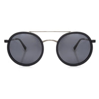 Zeyra Mate Black & Silver Medium Full Rim Round Sunglasses for Men & Women HASHTAG X VOSNO — Hashtag Eyewears