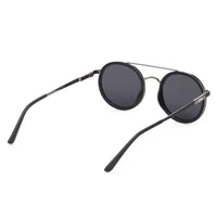 Zeyra | Mate Black & Silver Medium Full Rim Round Sunglasses for Men & Women [Polarized] HASHTAG X VOSNO