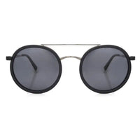 Zeyra | Mate Black & Silver Medium Full Rim Round Sunglasses for Men & Women [Polarized] HASHTAG X VOSNO