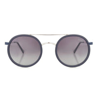 Zeyra Mate Blue & silver Medium Full Rim Round Sunglasses for Men & Women HASHTAG X VOSNO — Hashtag Eyewears