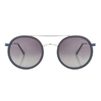 Zeyra | Mate Blue & silver Medium Full Rim Round Sunglasses for Men & Women [Polarized] HASHTAG X VOSNO