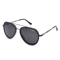 Zorin Mate Black & Silver Large Full Rim Aviator Sunglasses for Men & Women HASHTAG X VOSNO — Hashtag Eyewears